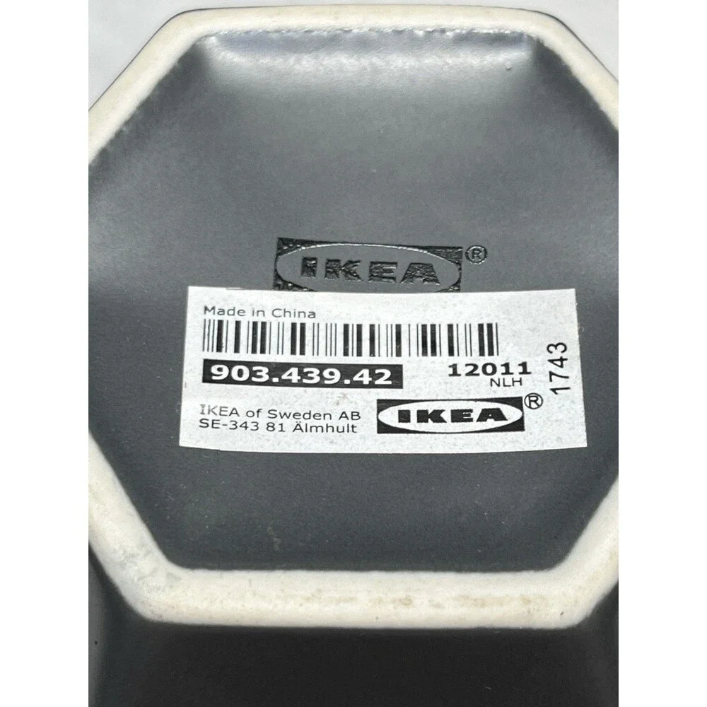 IKEA Almhult Livslang Gray Charcoal Faceted Hexagon Vase 3